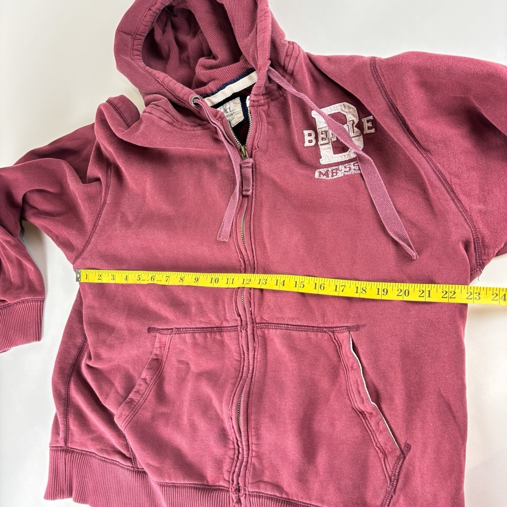 Old Navy Mens XL Maroon Basic Issue Distressed MB-550 Full Zip Hoodie VTG Heavy - Picture 14 of 14